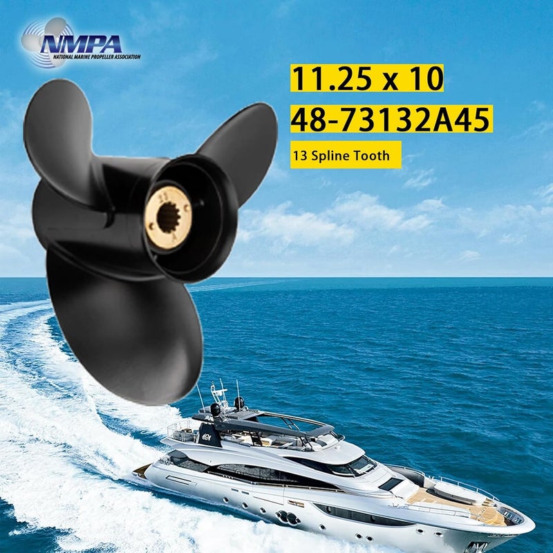 VIF Jason Marine Upgrade OEM 13 Spline Tooth Aluminum Outboard Propeller with Mercury Engines 30/35/40/45/50/55/60/70hp, 3-1/4" Gearcase,RH - Image 4